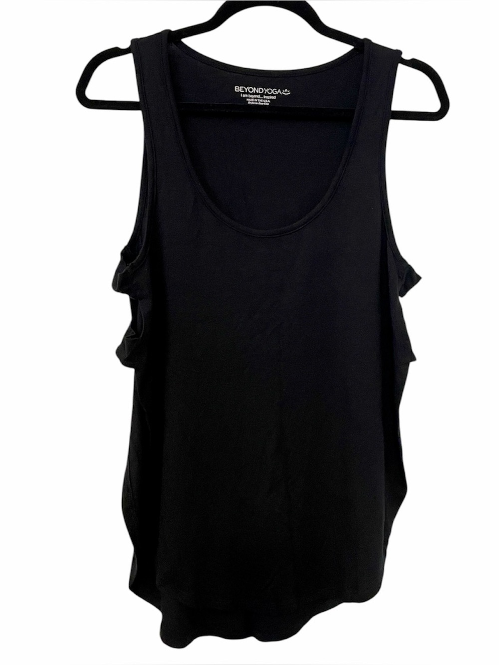 Beyond Yoga Circle Side Cutout high low hem tank size small black